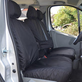 Nissan Primastar 2006-2014 Driver And Front Double Passenger Seat Covers (With Armrest) - Black